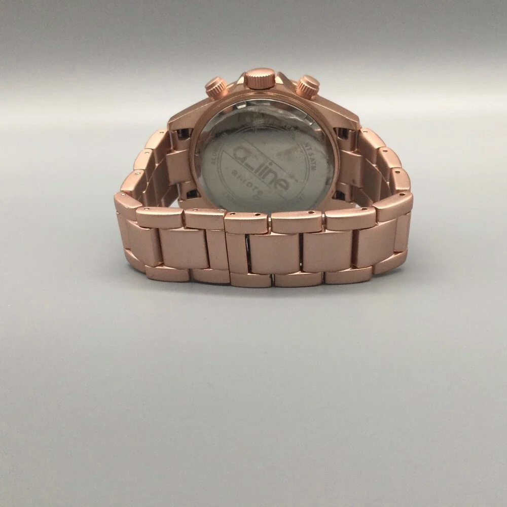 A_line Amore Chronograph Women Watch 40mm Rose Gold Tone New Battery 6.5